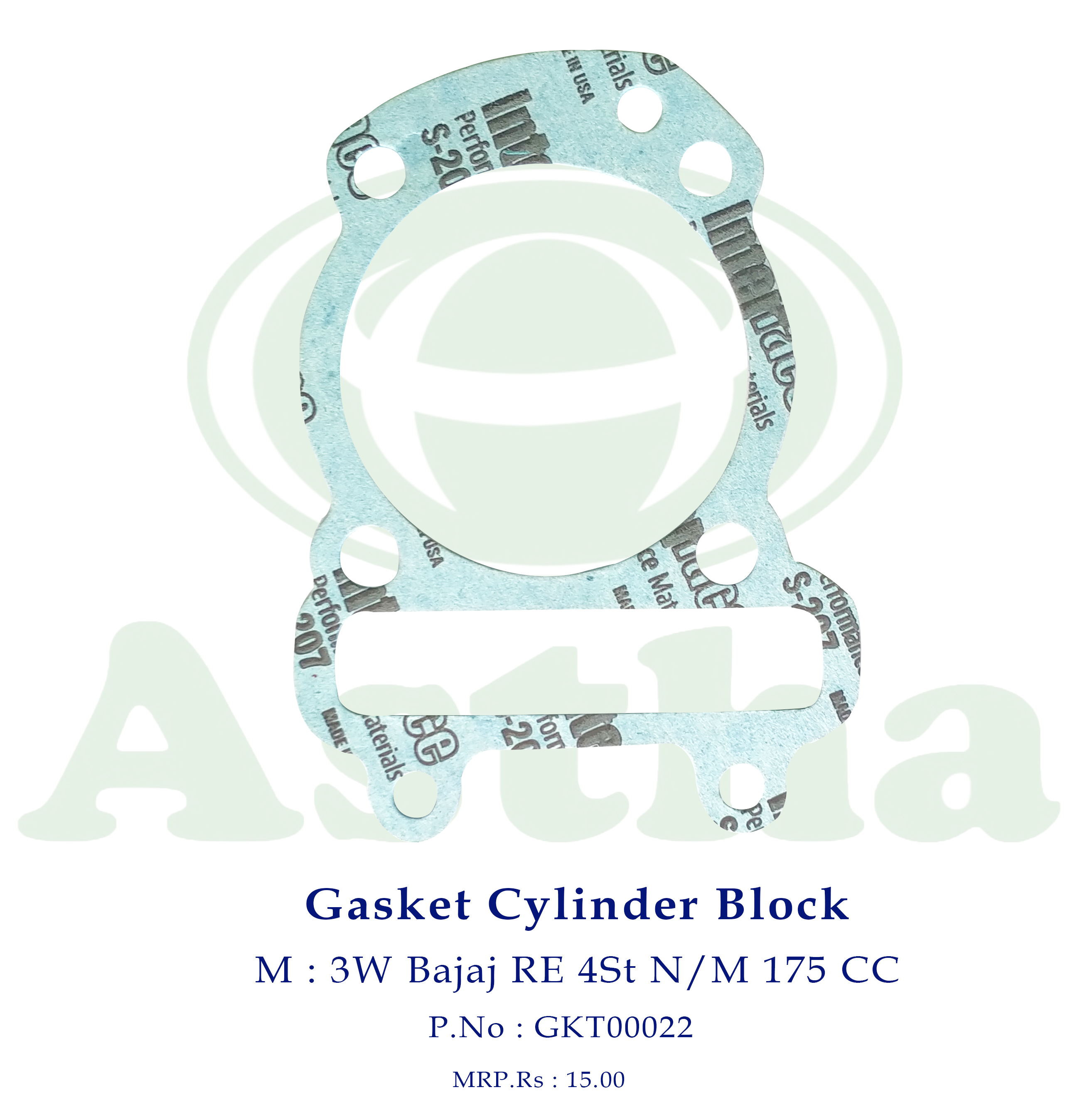Gasket Cylinder Block 3W Bajaj RE-175cc 4St